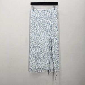 Arula Midi Skirt 2X White Floral Ruffle Y2K Coquette Bridgerton‎ Fairy Grunge